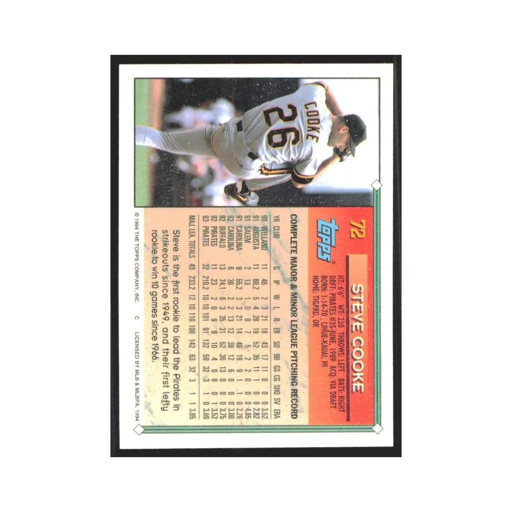 1994 Topps Steve Cooke Pirates #72