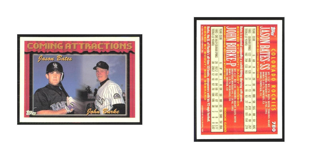 1994 Topps Jason Bates/John Burke Rockies #780