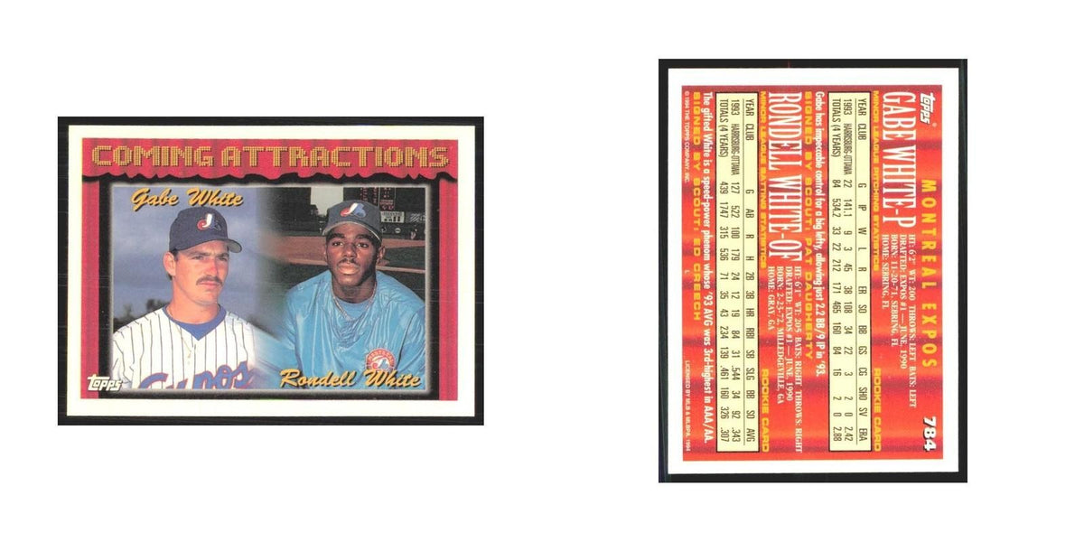 1994 Topps Gabe White/Rondell White Montreal Expos #784