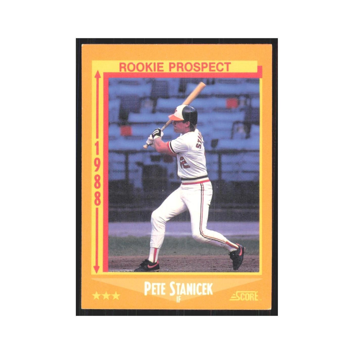 1988 Score Pete Stanicek Orioles #628