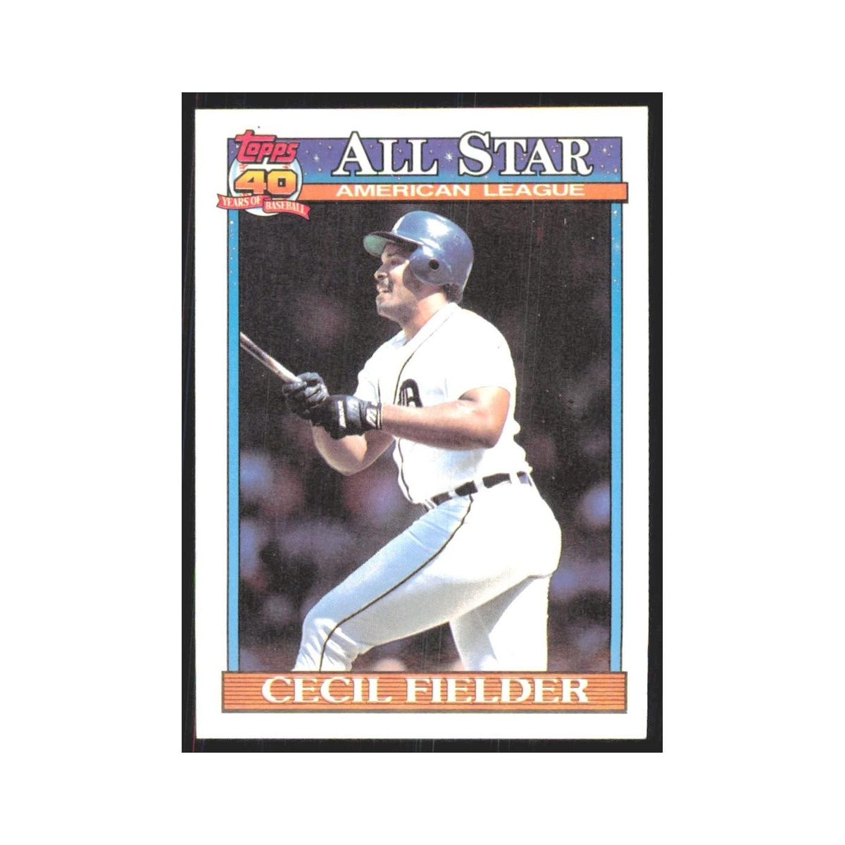 1991 Topps Cecil Fielder Tigers #386