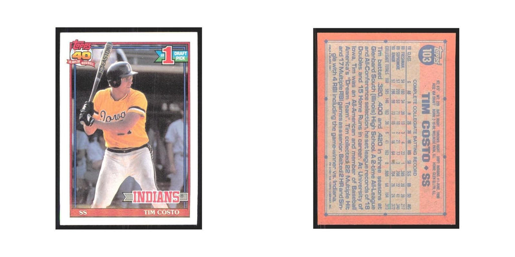 1991 Topps Tim Costo Indians #103