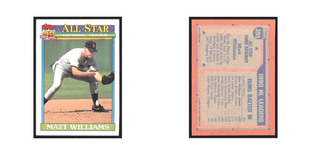1991 Topps Matt Williams Giants #399