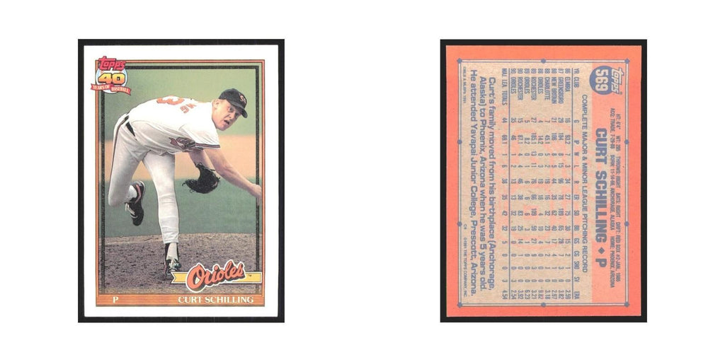 1991 Topps Curt Schilling Orioles #569