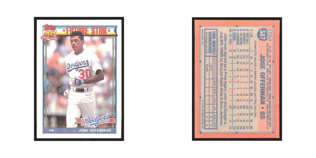 1991 Topps Jose Offerman Dodgers #587