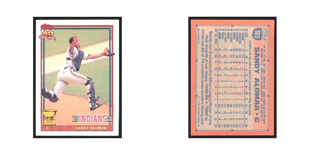 1991 Topps Sandy Alomar Jr. Indians #165