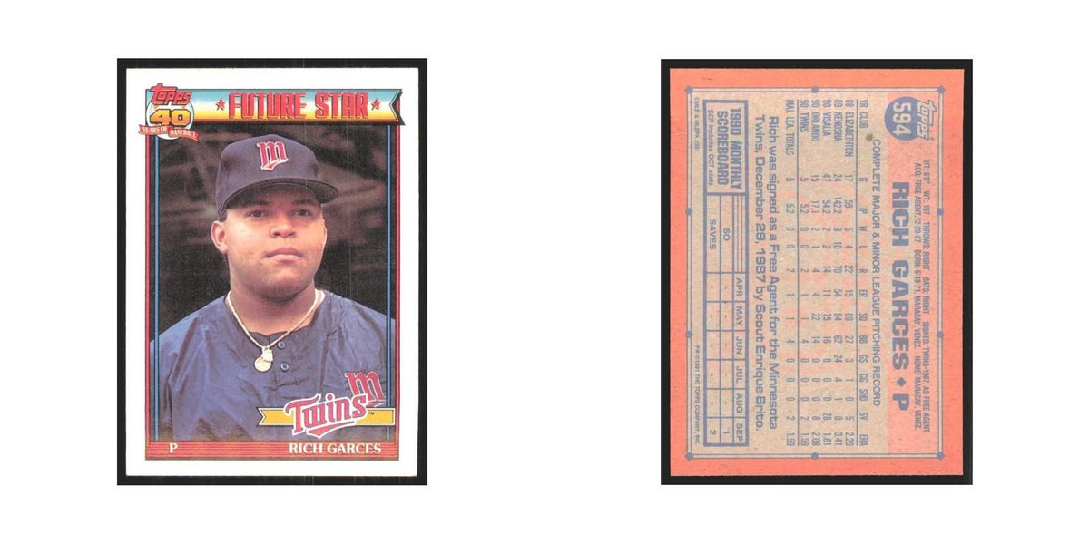 1991 Topps Rich Garces Twins #594
