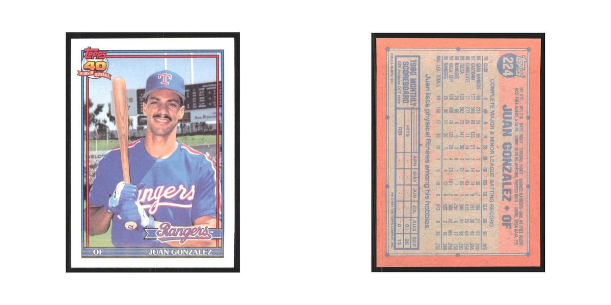 1991 Topps Juan Gonzalez Rangers #224