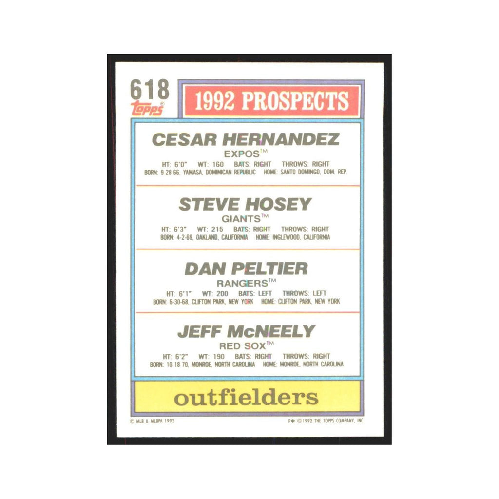 1992 Cesar Hernandez/Steve Hosey/Dan Peltier/Jeff McNeely Montreal Expos/San Fra
