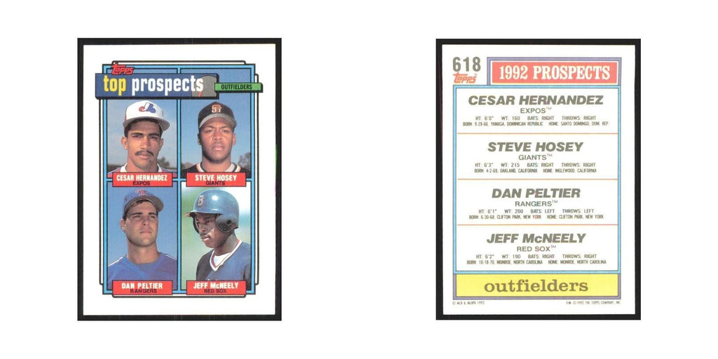 1992 Cesar Hernandez/Steve Hosey/Dan Peltier/Jeff McNeely Montreal Expos/San Fra
