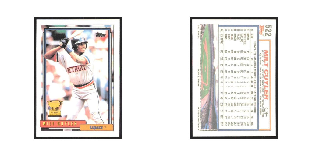 1992 Topps Milt Cuyler Tigers #522