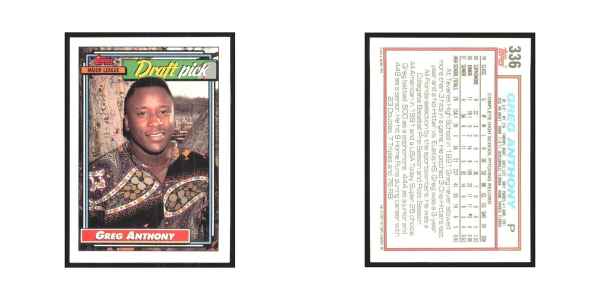 1992 Topps Greg Anthony Padres #336
