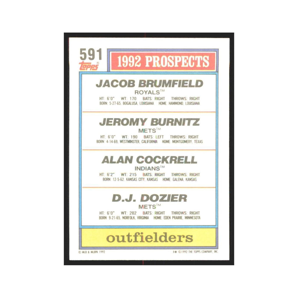 1992 Brumfield/Burnitz/Cockrell/Dozier New York Mets/Kansas City Royals/Clevelan