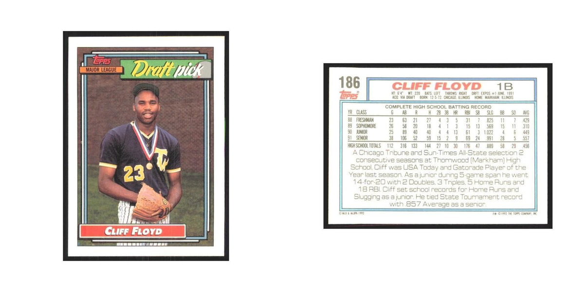 1992 Topps Cliff Floyd Montreal Expos #186
