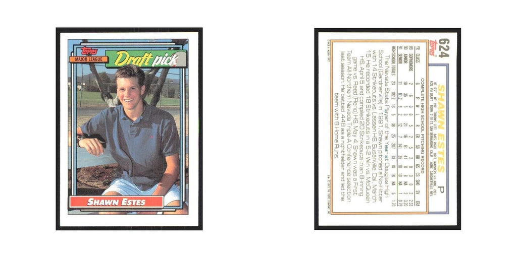 1992 Topps Shawn Estes Mariners #624