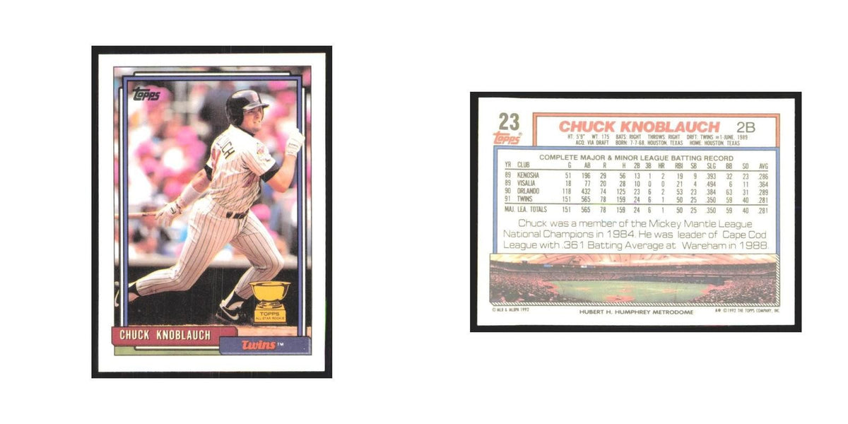 1992 Topps Chuck Knoblauch Twins #23