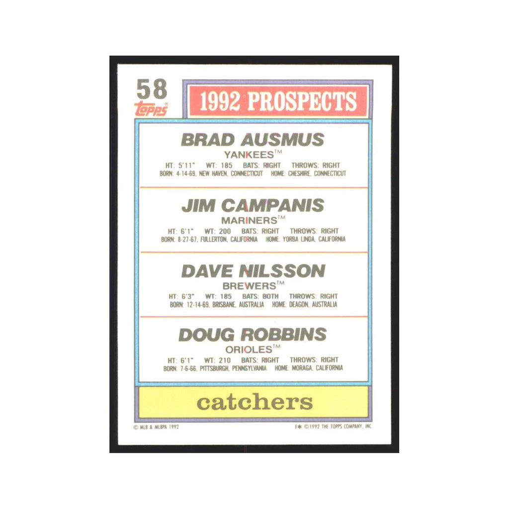 1992 Brad Ausmus/Jim Campanis/Dave Nilsson/Doug Robbins New York Yankees/Seattle