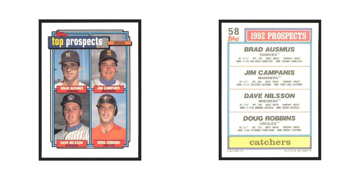 1992 Brad Ausmus/Jim Campanis/Dave Nilsson/Doug Robbins New York Yankees/Seattle