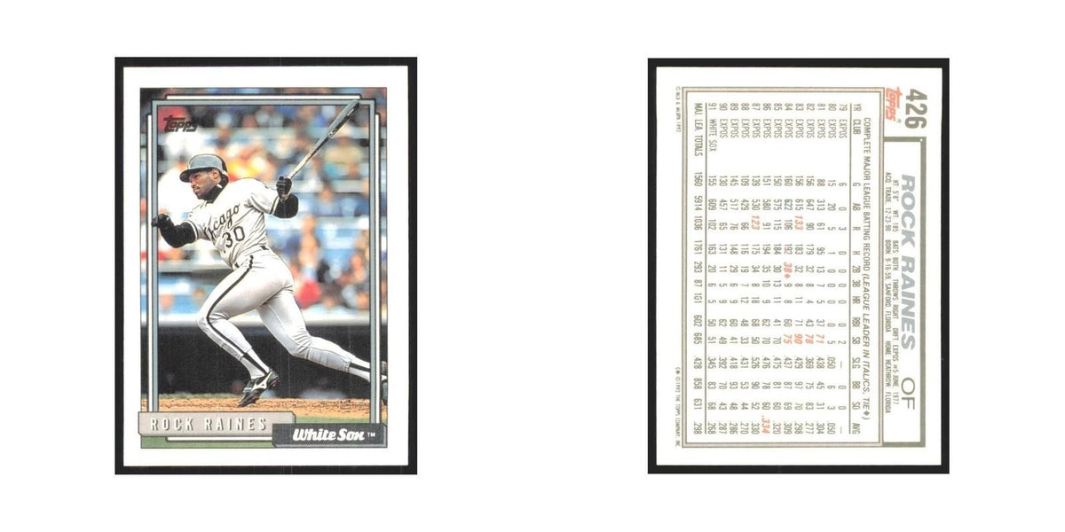 1992 Topps Tim Raines White Sox #426