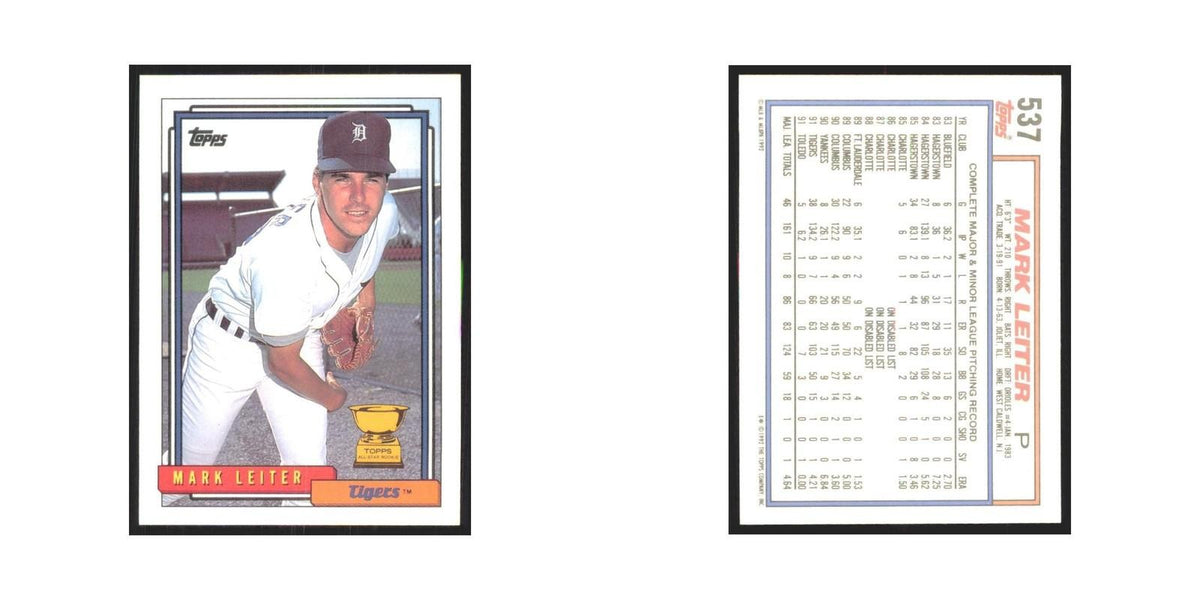 1992 Topps Mark Leiter Tigers #537