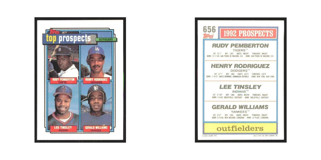 1992 Pemberton/Rodriguez/Tinsley/Williams Detroit Tigers/Los Angeles Dodgers/Cle