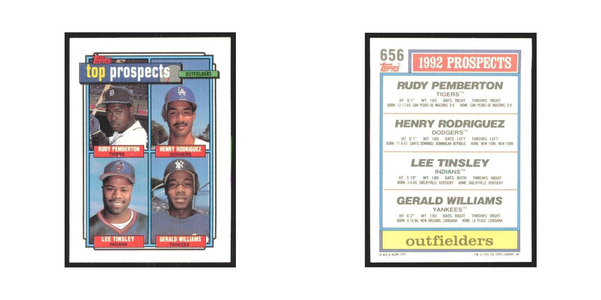 1992 Pemberton/Rodriguez/Tinsley/Williams Detroit Tigers/Los Angeles Dodgers/Cle