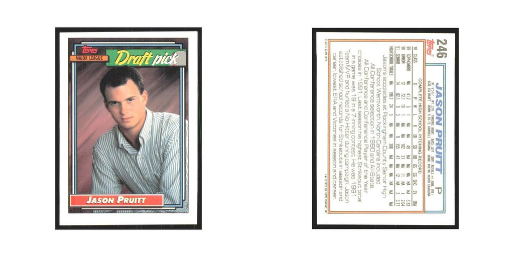 1992 Topps Jason Pruitt Royals #246