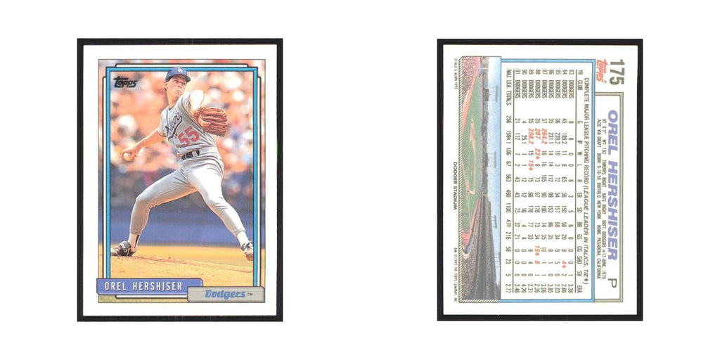 1992 Topps Orel Hershiser Dodgers #175