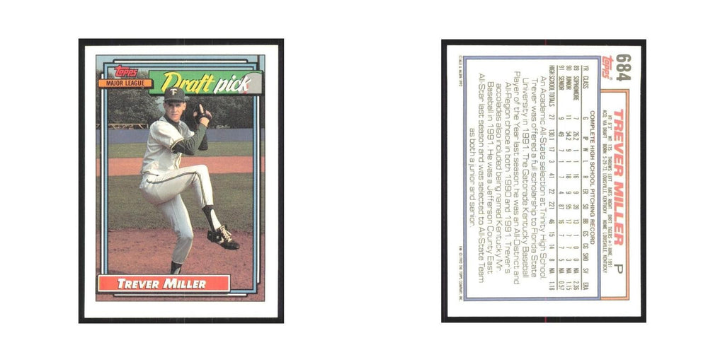 1992 Topps Trever Miller Tigers #684