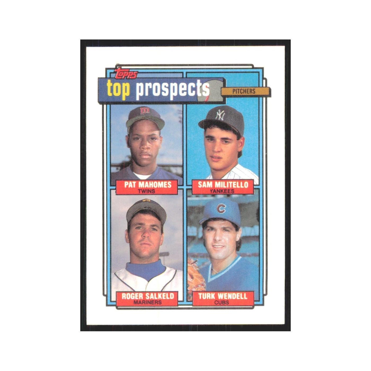 1992 Pat Mahomes/Sam Militello/Roger Salkeld/Turk Wendell Minnesota Twins/New Yo