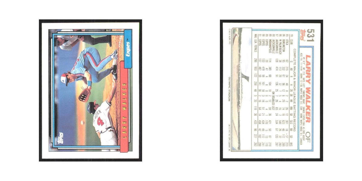 1992 Topps Larry Walker Montreal Expos #531