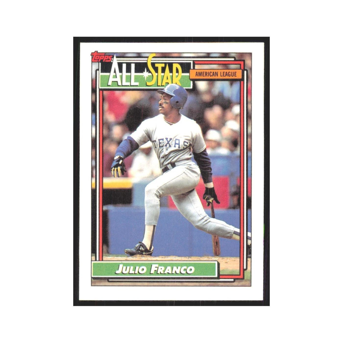 1992 Topps Julio Franco Rangers #398