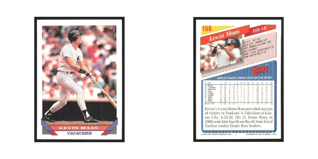 1993 Topps Kevin Maas Yankees #168