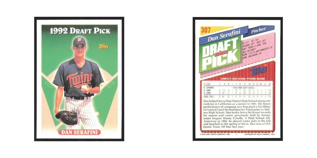 1993 Topps Dan Serafini Twins #307