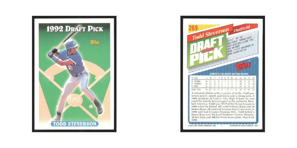 1993 Topps Todd Steverson Blue Jays #269