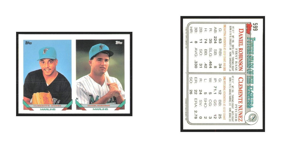 1993 Topps Clemente Nunez/Daniel Robinson Florida Marlins #599