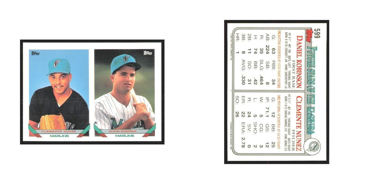 1993 Topps Clemente Nunez/Daniel Robinson Florida Marlins #599