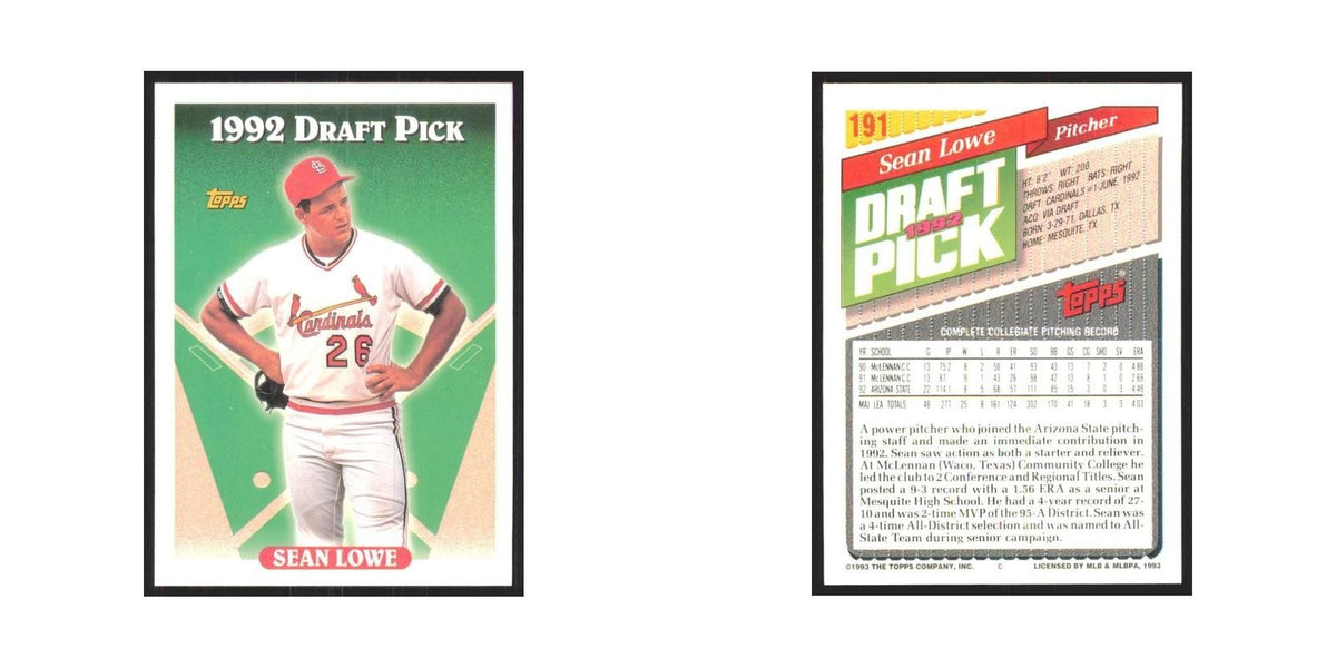 1993 Topps Sean Lowe Cardinals #191