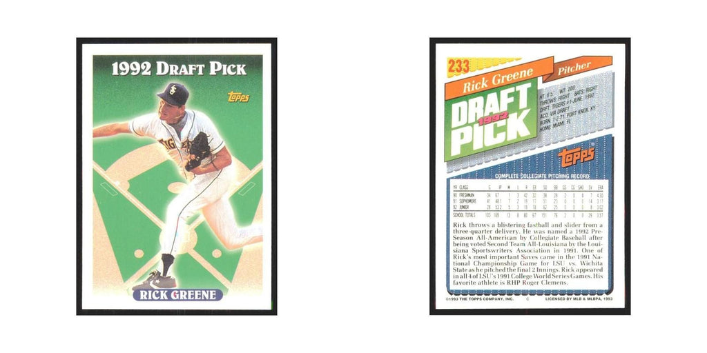 1993 Topps Rick Greene Tigers #233