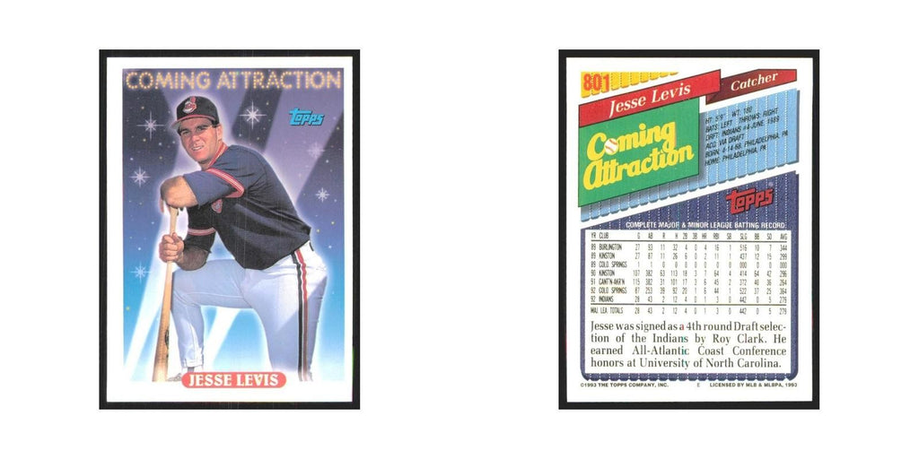 1993 Topps Jesse Levis Indians #801