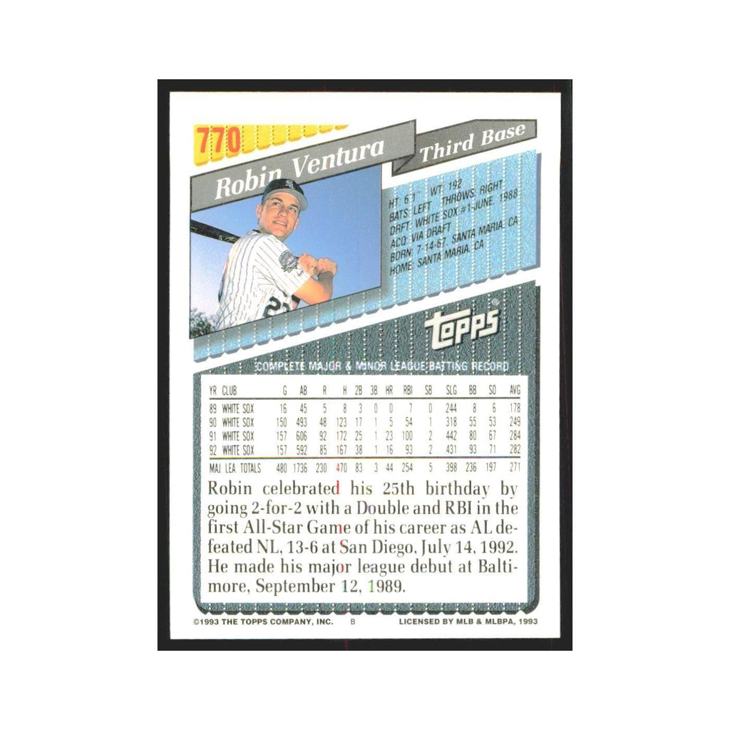 1993 Topps Robin Ventura White Sox #770