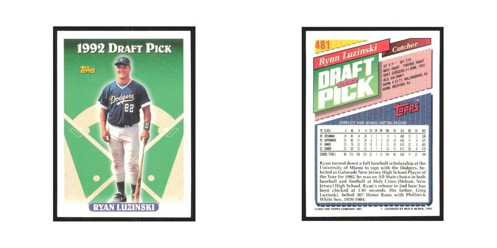 1993 Topps Ryan Luzinski Dodgers #481
