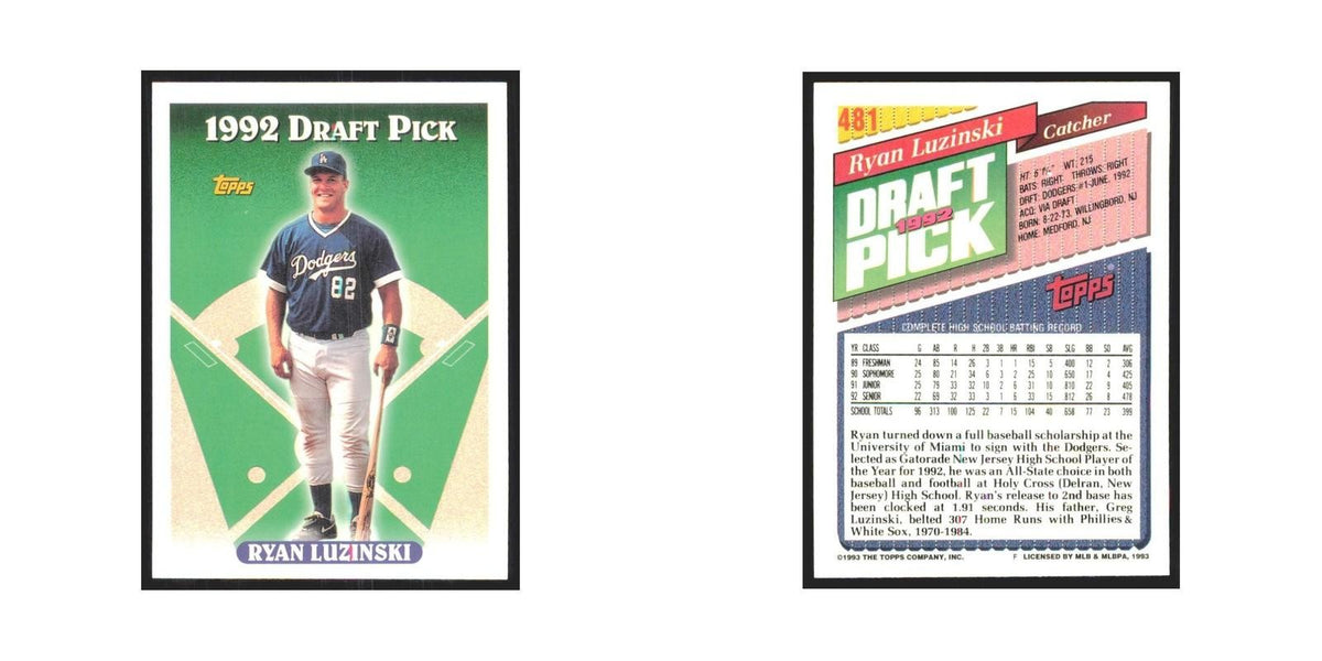 1993 Topps Ryan Luzinski Dodgers #481