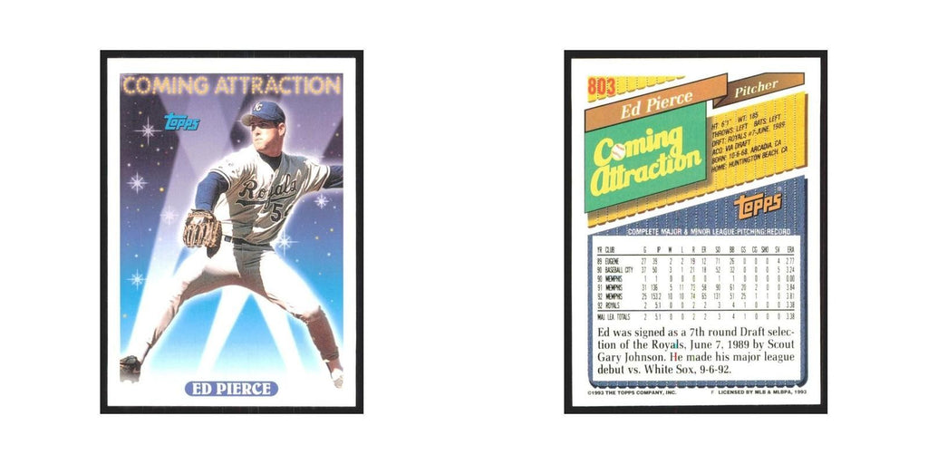 1993 Topps Eddie Pierce Royals #803