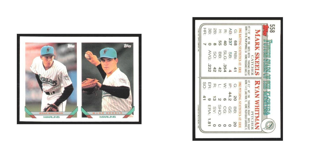 1993 Topps Ryan Whitman/Mark Skeels Florida Marlins #558