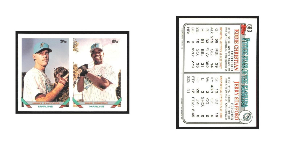 1993 Topps Jerry Stafford/Eddie Christian Florida Marlins #683