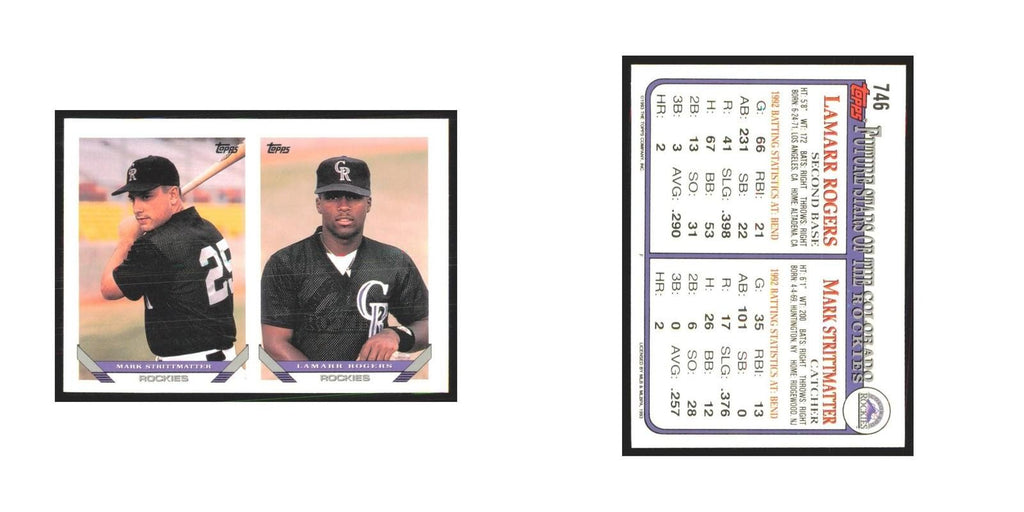 1993 Topps Mark Strittmatter/Lamarr Rogers Rockies #746