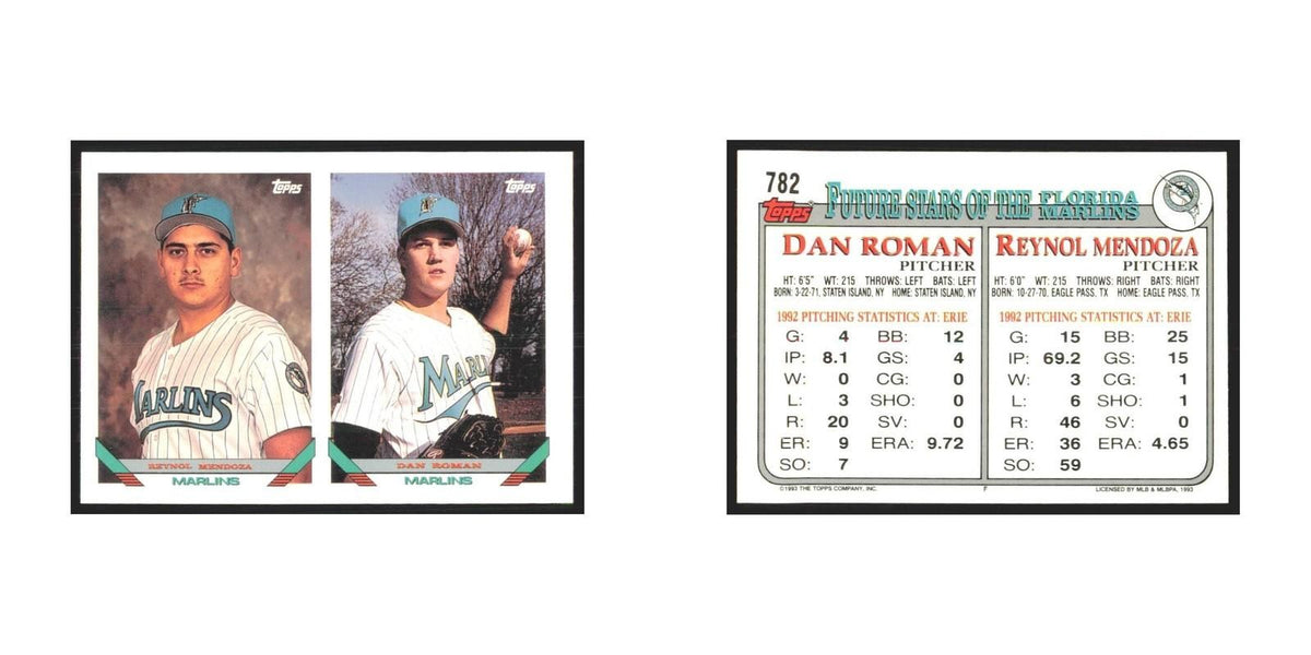 1993 Topps Reynol Mendoza/Dan Roman Florida Marlins #782