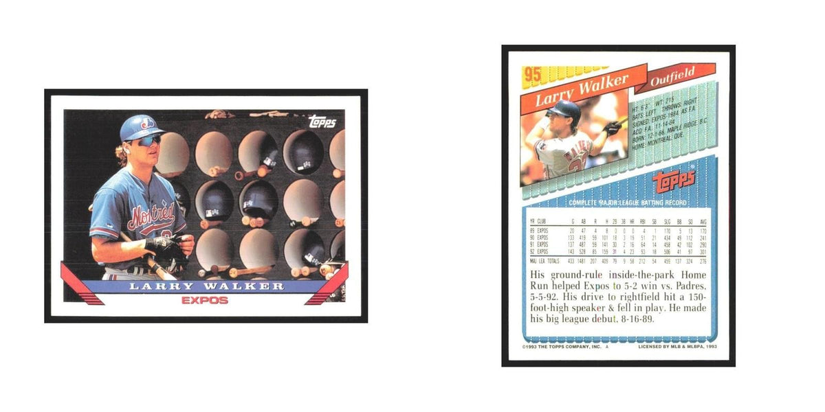 1993 Topps Larry Walker Montreal Expos #95