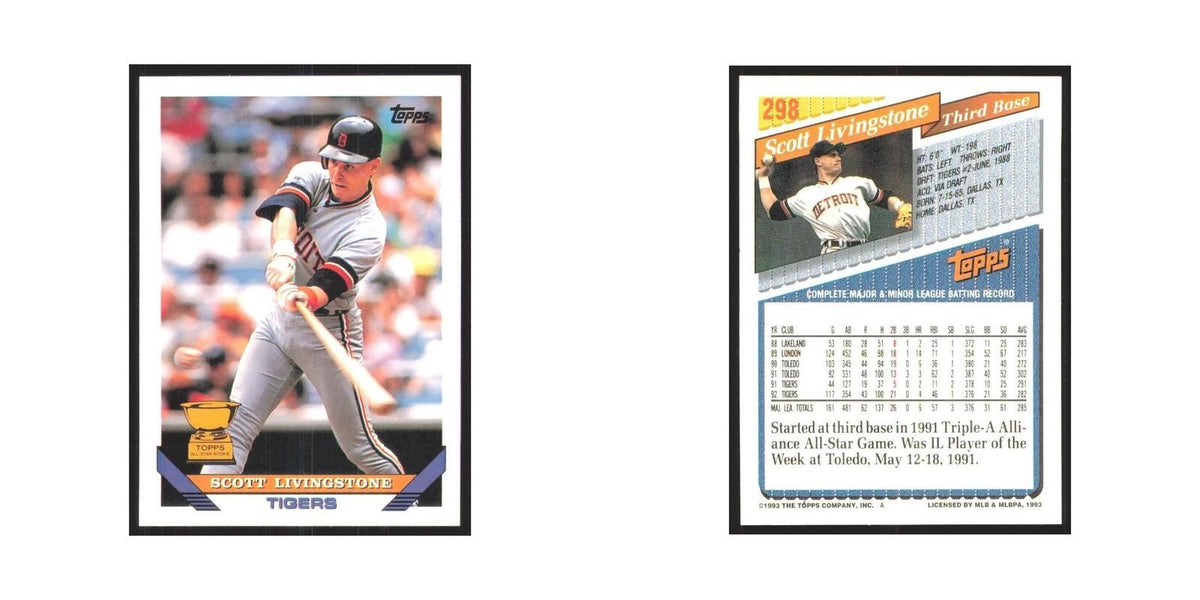 1993 Topps Scott Livingstone Tigers #298